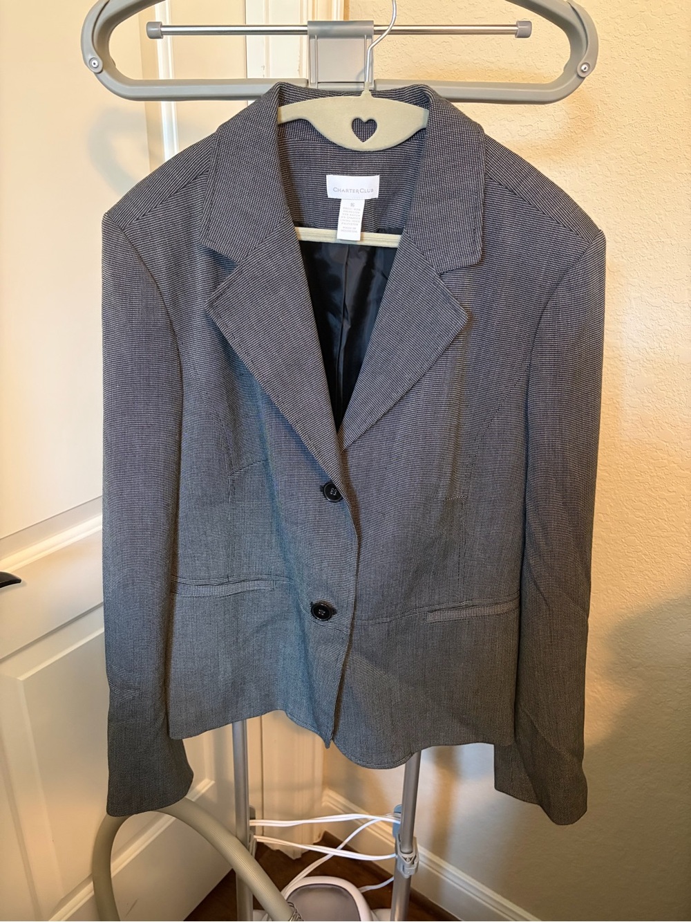 Charter Club Women's Gray Pinstripe Tailored Blazer